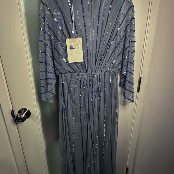 Beaded Striping Kimono Sleeve V Neck Dress - Picture 4 of 4